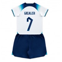 England Jack Grealish #7 Hjemme Trøje Børn VM 2022 Kortærmet (+ Korte bukser)